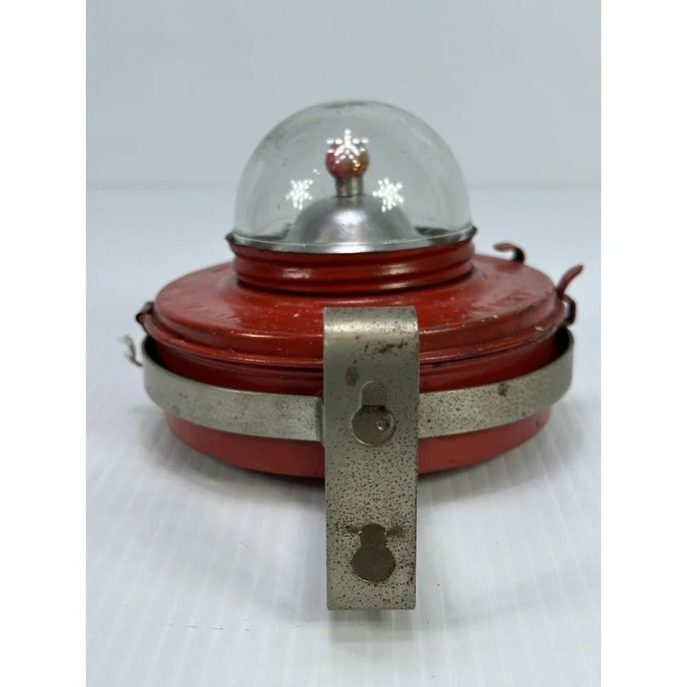 Rare 1930's Embury Mfg Co Warsaw NY USA Red Metal‎ Magnifying Glass Top Lantern